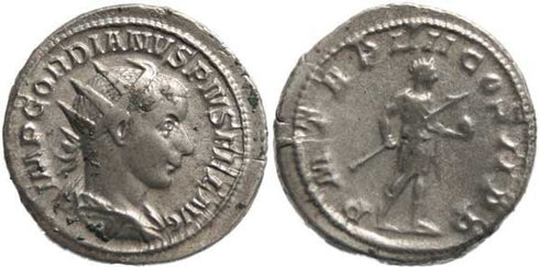 Gordian III 238-244AD Antoninianus - Gordian holding globe and spear